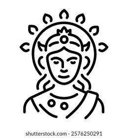 A line style icon of salus goddess 