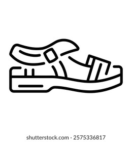 A line style icon of a sandal 