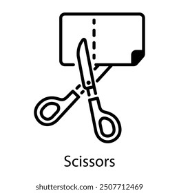 A line style icon of scissors 