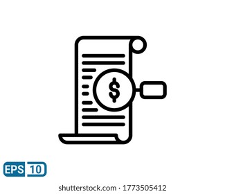 line style icon of search money. vector illustration for graphic design, website, UI isolated on white background. EPS 10