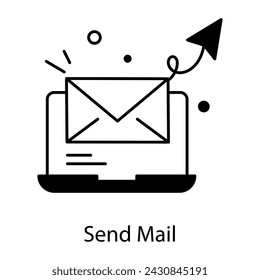Un icono de estilo de línea para enviar correo electrónico