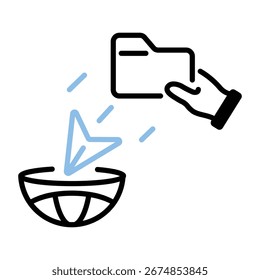  Un icono de estilo de línea de envío de datos digitales