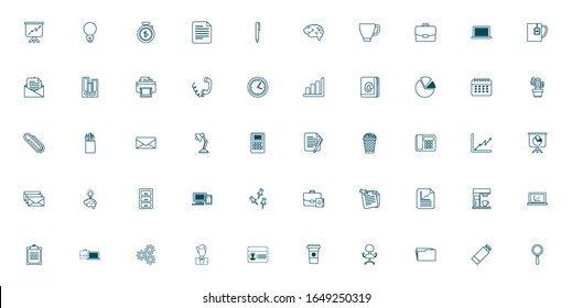 Line style icon set design, Office business objects workforce corporate job work occupation and communication theme Vector illustration