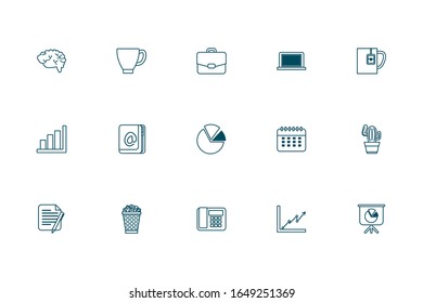 Line style icon set design, Office business objects workforce corporate job work occupation and communication theme Vector illustration