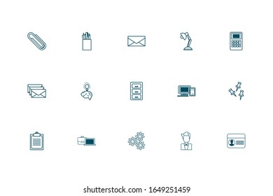 Line style icon set design, Office business objects workforce corporate job work occupation and communication theme Vector illustration