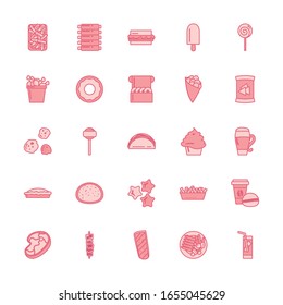 line style icon set design, fast food eat restaurant menu dinner lunch cooking and meal theme Vector illustration
