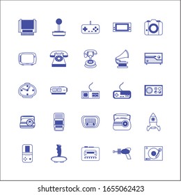 line style icon set design, retro leisure technology entertainment obsession digital and lifestyle theme Vector illustration