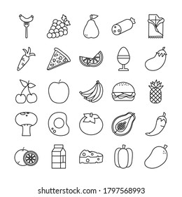 line style icon set design, food eat restaurant and menu theme Vector illustration