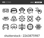 Line style icon set related to VR_043