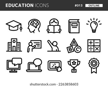 Line style icon set related to education_013