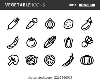 Line style icon set related to vegetable_051