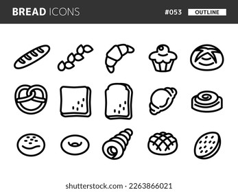 Line style icon set related to bread_053