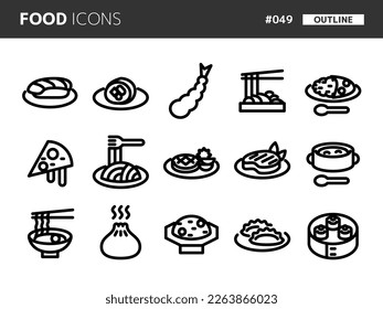 Line style icon set related to food_049