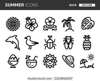 Line style icon set related to summer_058