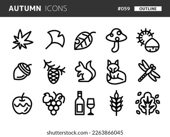 Line style icon set related to autumn_059