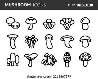 Line style icon set related to mushroom_072