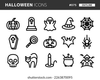 Line style icon set related to halloween_075