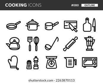 Line style icon set related to cooking_080