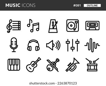 Line style icon set related to music_081