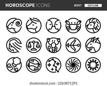 Line style icon set related to horoscope_097