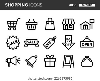 Line style icon set related to shopping_030