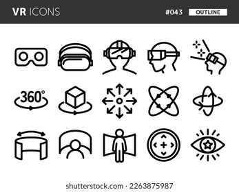 Line style icon set related to VR_043