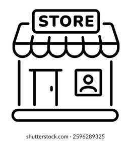A line style icon of shopping store architecture 