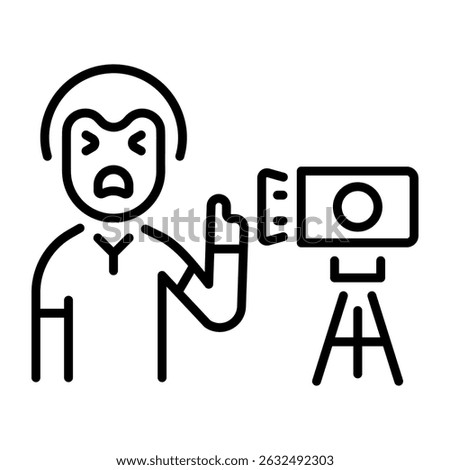 A line style icon of shouting