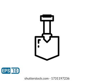 line style icon of shovel. vector illustration for graphic design, website, UI isolated on white background. EPS 10