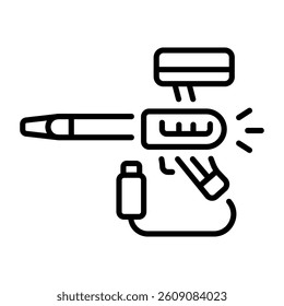 A line style icon showing airbrush makeup 