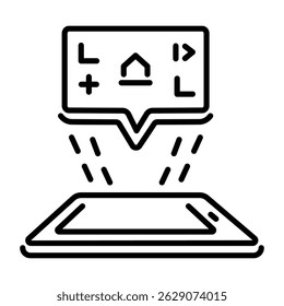 A line style icon showing augmented reality technology 