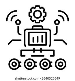 A line style icon showing an autonomous machine