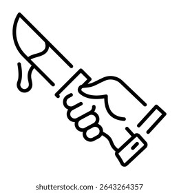 A line style icon showing bait knife