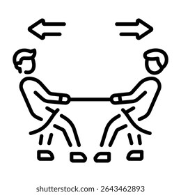 A line style icon showing balanced forces  