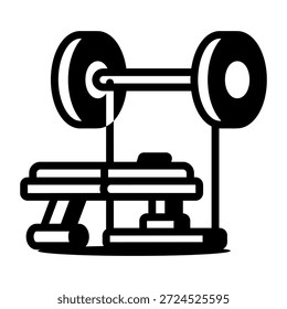 Icono de estilo de línea que muestra una prensa de banco