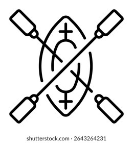 A line style icon showing a boat
