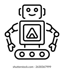 A line style icon showing bot structure