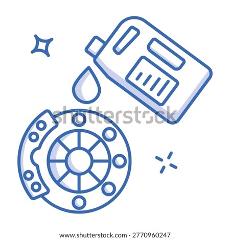 A line style icon showing brake fluid