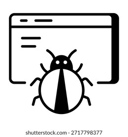 A line style icon showing browser bug