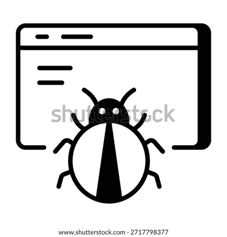 A line style icon showing browser bug