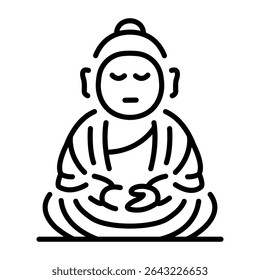 A line style icon showing buddha