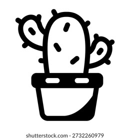 Un icono de estilo de línea que muestra cactus