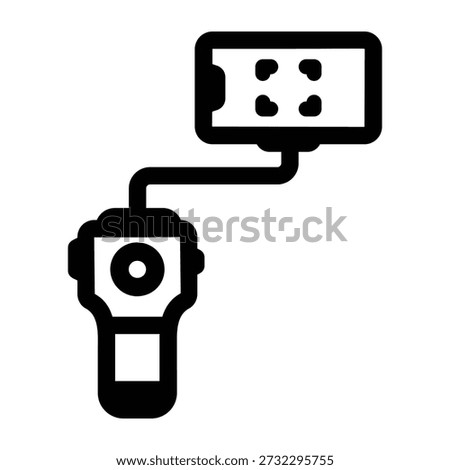 Line style icon showing a camera stabilizer