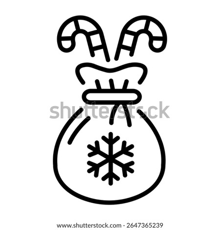A line style icon showing candy bag