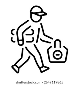 A line style icon showing a character holding a decoy bag