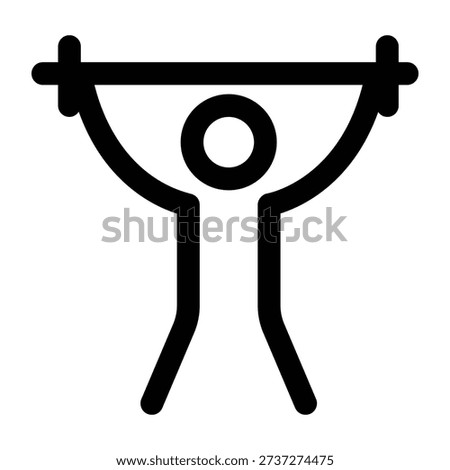 A line style icon showing a character doing weightlifting