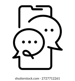 Icono de estilo de línea que muestra el chat 