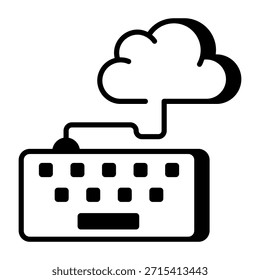 Icono de estilo de línea que muestra el funcionamiento de la nube