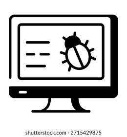 Un icono de estilo de línea que muestra virus informáticos