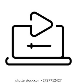 A line style icon showing content creation